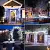 1Pack, 5M/10M/20M/30M LED Solar Outdoor Fairy String Lights With 8 Modes For Wedding, Party, Balcony, Patio, Eave, Tree, Garden, Christmas Decoration