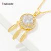 Fashion Dream Catcher Zircon Pendant Necklace 18K Gold Plated Brass Geometric Choker Jewelry Party Gifts For Women Girls
