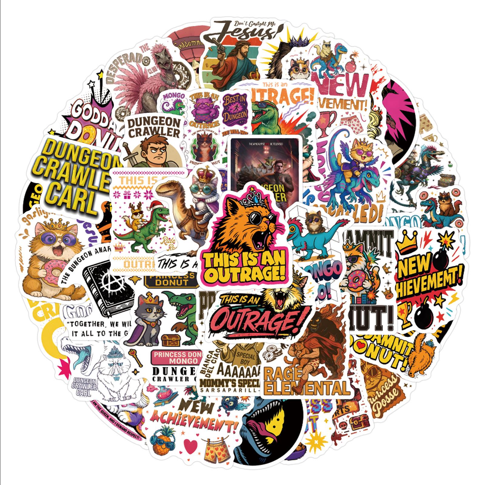 10/50Pcs Princess Donut Dungeon Crawler Carl Stickers For Laptop Scrapbook Luggage Guitar Helmet DIY Graffiti Aesthetic Stickers 10pcs