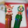 Christmas Capybara Ballpoint Pen 10 Color Retractable Cartoon Pen Smooth Writing Festive