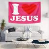 I Love Jesus Flag Pink Funny Tapestry 2025 NEW Flags For Teen Girls Room Bedroom College Dorm Wall Art Decor Banner Tapestry
