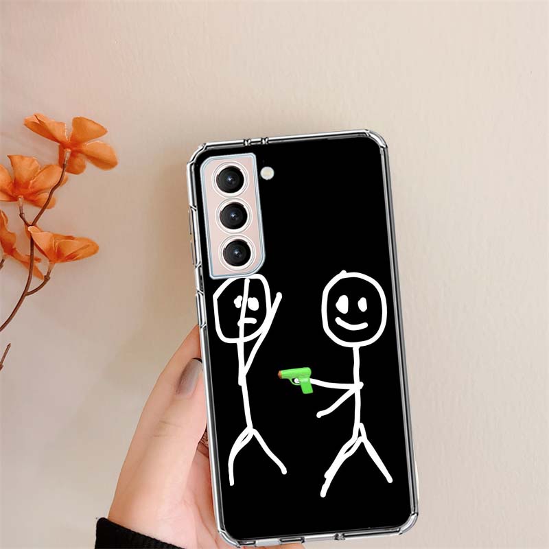 Funny Cute Cartoon Matchman Clear Phone Cases for Samsung S26 Ultra Galaxy S25 Edge S24 S23 FE S21 Plus S20 S22 S10 Cover Patter