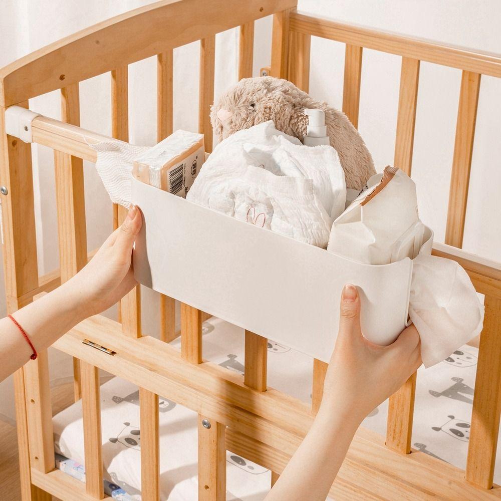 Plastic Bedside Storage Basket Free Punch Sundries Organizer Durable Night Stand Shelves Desk