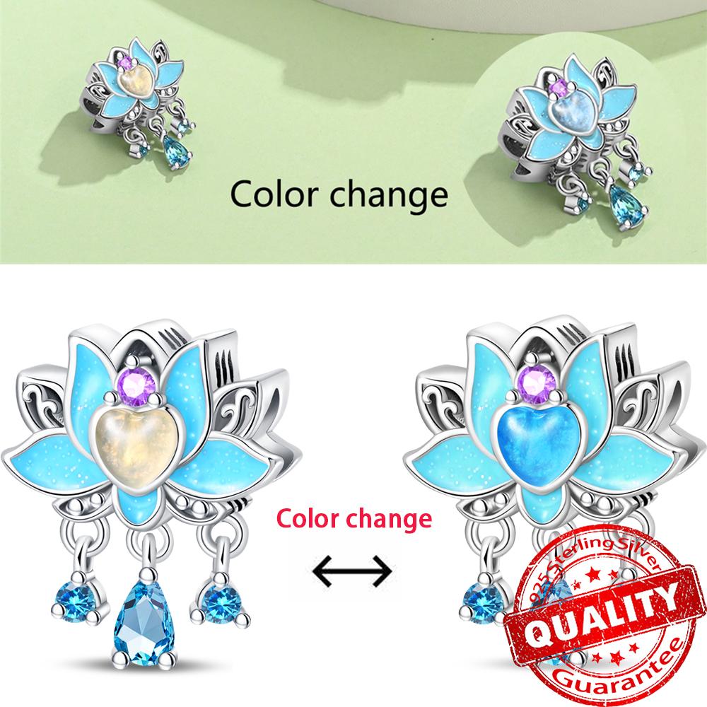 Authentic Glow-In-The-Dark Firefly Dangle Charm Fit Original Bracelet Diy Copper Flower Lantern Charms For Jewelry Making