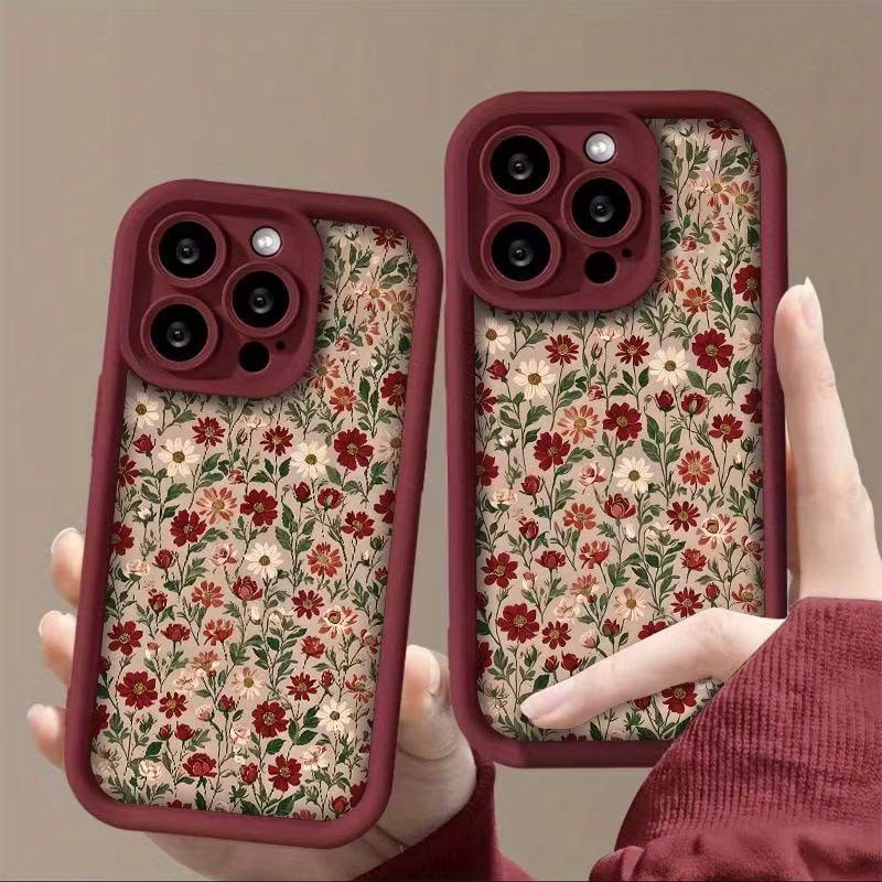 Pouzdro na iPhone 17 Pro Max - Květinový design Kompatibilní s iPhone 13, 14 Pro, 15, 16