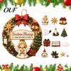 DIY Holiday Craft Decorations Interchangeable Wooden Christmas Wreath, 12 Pcs Front Door Plaque, Indoor Festive Atmosphere Decor Handmade Pattern