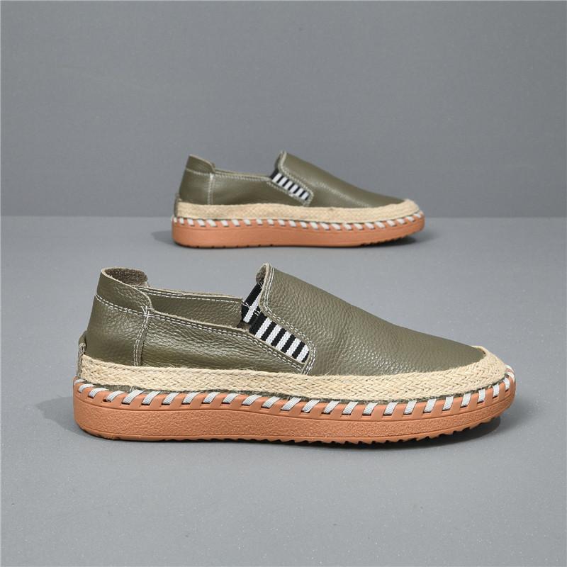 New Fashion Fisherman Loafers New Men's White Genuine Leather Espadrilles Shoes Male Walking Sneakers Footwears Zapatos Hombre