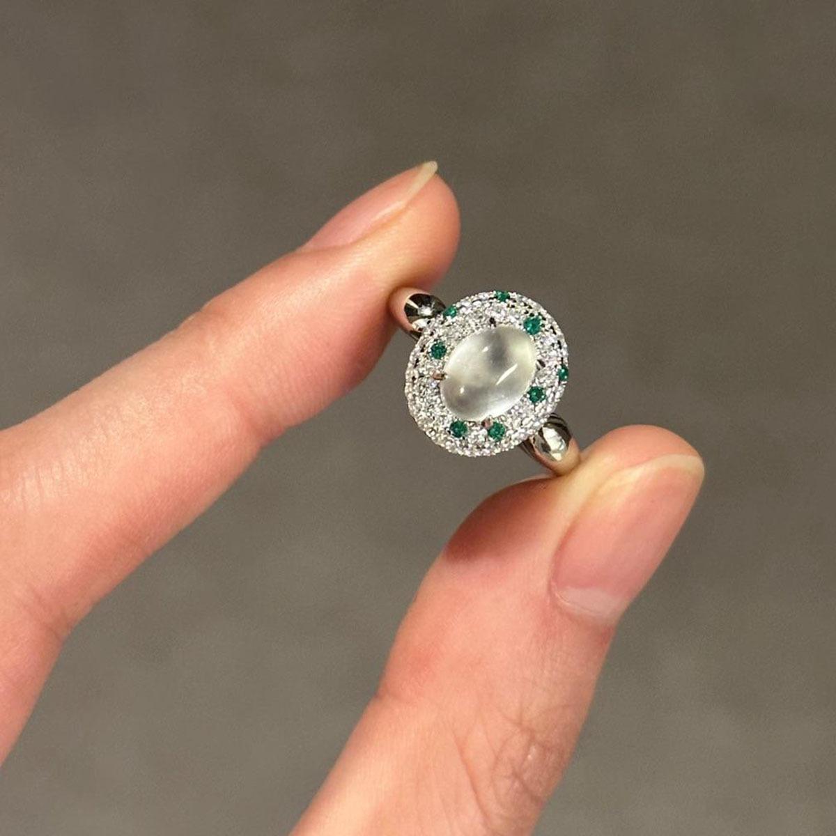 

Кольцо «Волшебник страны Оз» из китайского халцедона, женское, пенистый нефрит, ветка, замороженный бриллиант, голубиное яйцо, кольцо на указательный палец Opening Adjustable