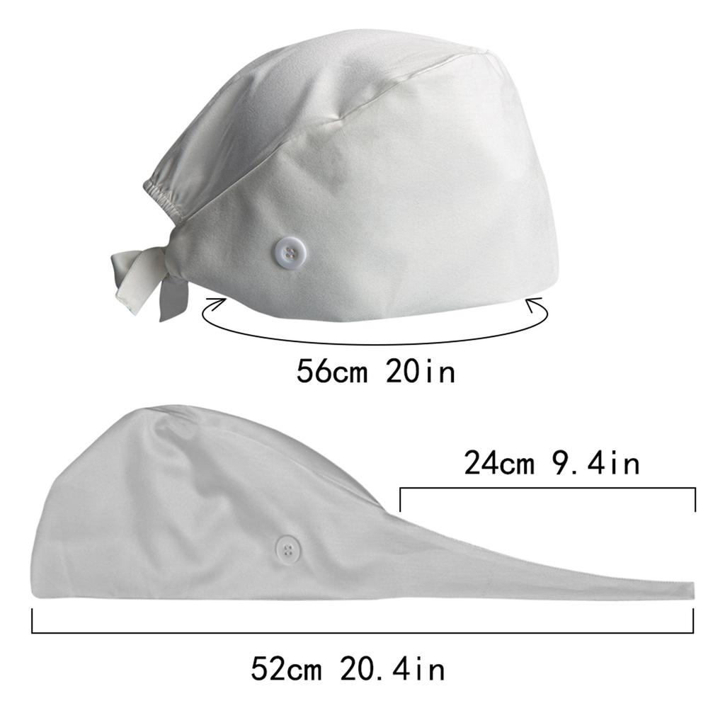 Adjustable Scrub Cap with Button for Mask Loop Christmas Dinosaur Pattern Medical Nurse Hat Surgical Hat for Healthcare Professionals
