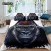 Orangutan Duvet Cover Cute Monkey Bedding Set Polyester Tropical Botanical Animal Print Comforter Cover