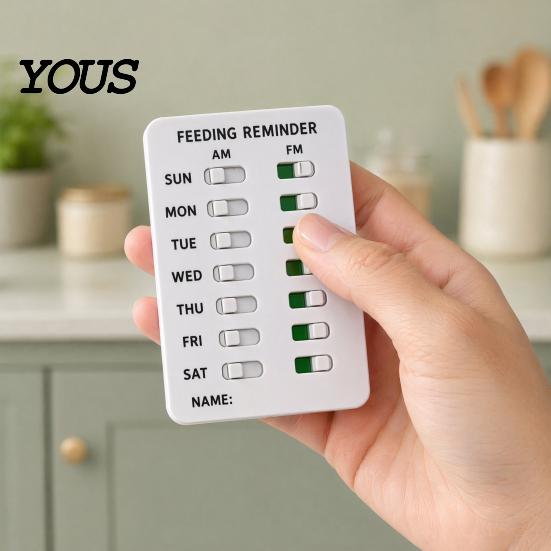 Refrigerator Medicine Tracker Feeding Reminder, Medication & Reading Board, Reusable Schedule Card with Green Family Organizer Slider