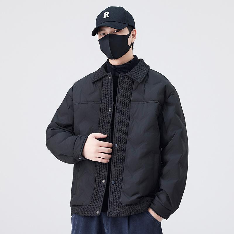Men's Short Loose and Warm White Duck Down Jacket with A Collar Down Jacket