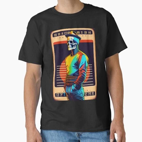90s Colorful Skull Print Design Classic Tshirt Made In Usaaus Tshirt S2xl S