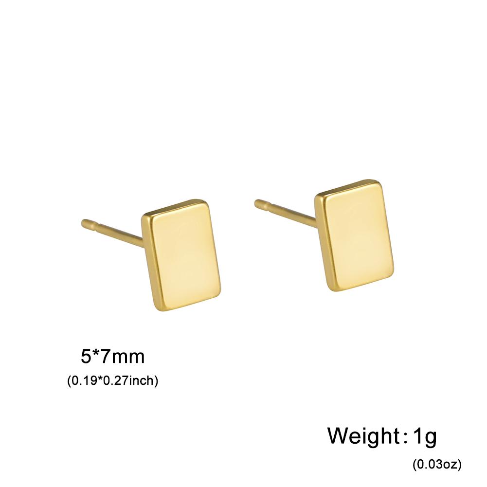 Rectangle Heart Stud Earrings for Women Stainless Steel Geometric Earrings Trend Minimalist Jewelry Valentine's Day Gifts 2026