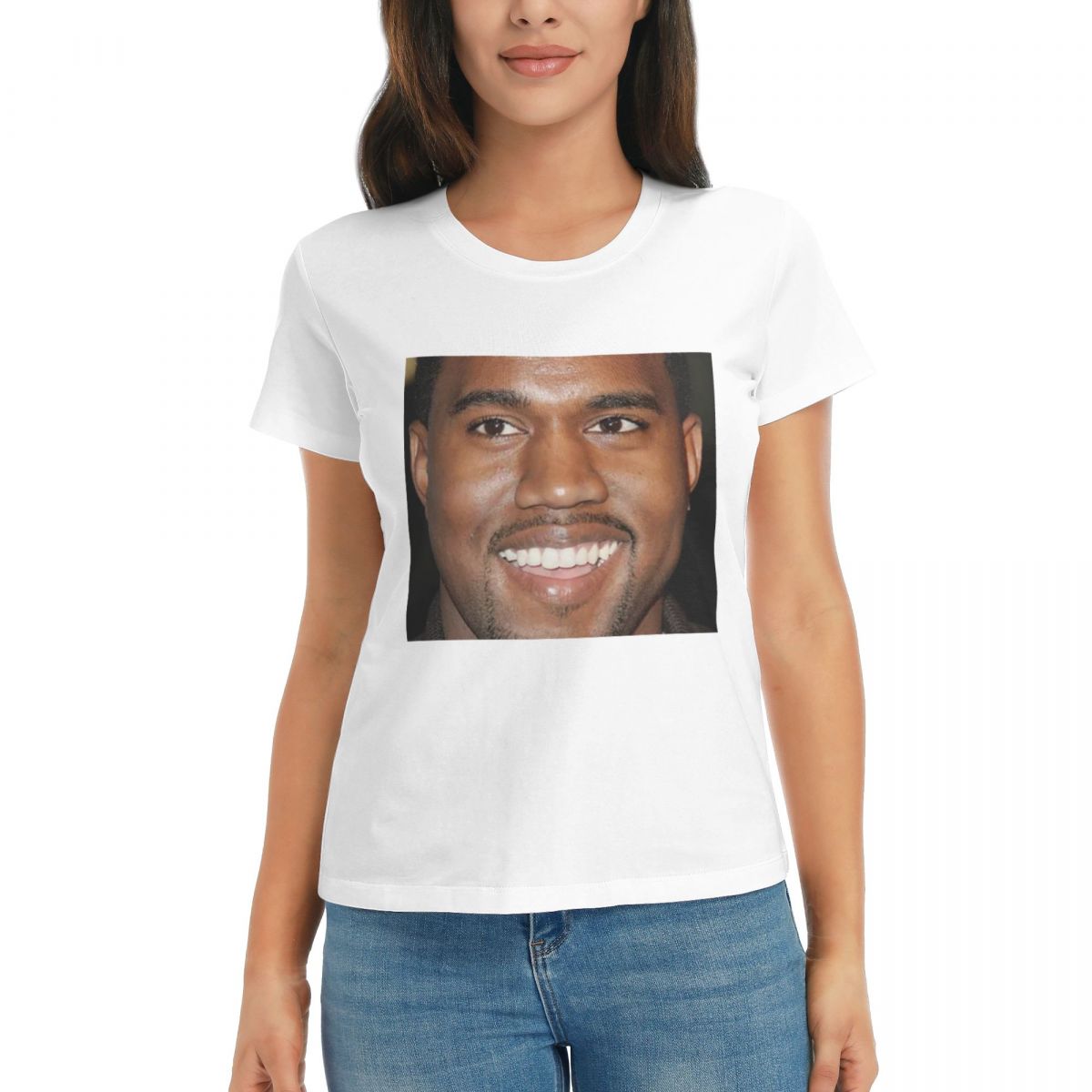 Women TShirt Funny Kanye West Meme Summer Short Sleeve Tees Round Neck Cotton T Shirts Clothes Tops Streetwear S