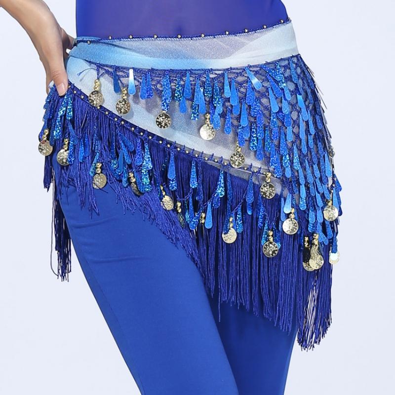 Belly Dance Hip Scarf Tassel Wrap Skirt with Pendants Costume for Women Show Performance Carnival