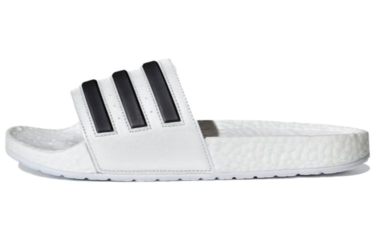 Adilette Boost Adidas Slides  White Black Stripes  FY8155 42