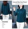 Blusa da Donna Versatile a Manica Lunga Pesante in Raso di Seta di Gelso Autunno 2025
