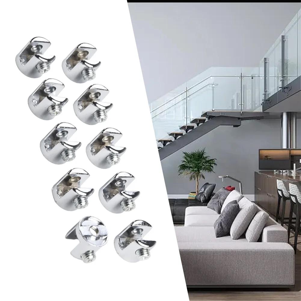 Functional Decor Solution Glass Shelf Support Zinc Alloy Clamp Glass Clamp For Shelves Versatile Fit For 6-8mm Glass