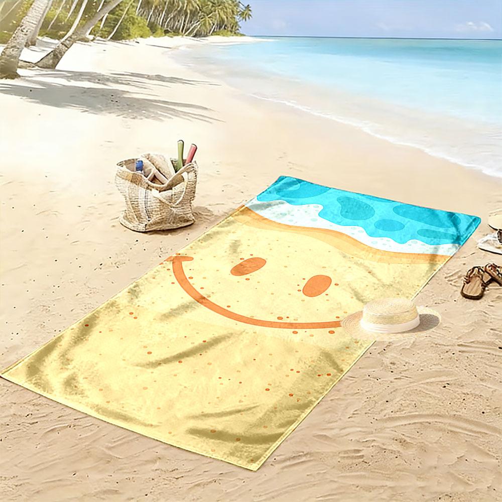 Smiley-Gesicht Strand-Sand-Handtuch Ein Muss für den Strandurlaub