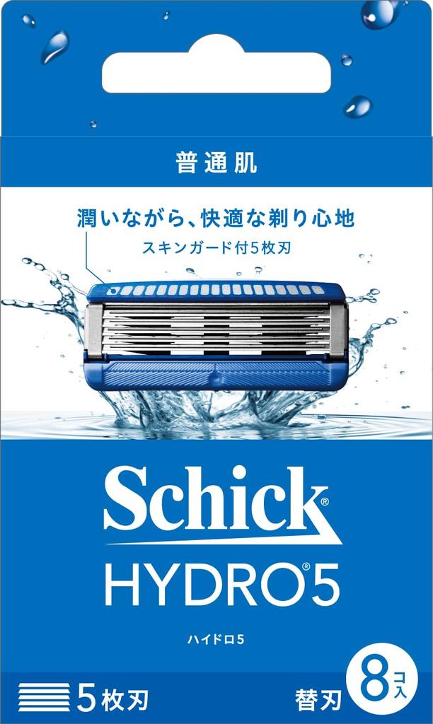 Schick Hydro 5 Basic Replacement Blades with Skin 5 Blue (8-Pack) Guard, Blades,