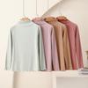 Women's Nano Fleece High Neck Ruffle Long Sleeve Warm T-shirt