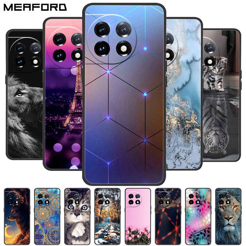 Für OnePlus 11 Hülle OnePlus11 5G Stoßfest Weiches Silikon TPU Rückseite für OnePlus 11 One Plus 11 5G Handyhüllen Niedliche Katze Wolf