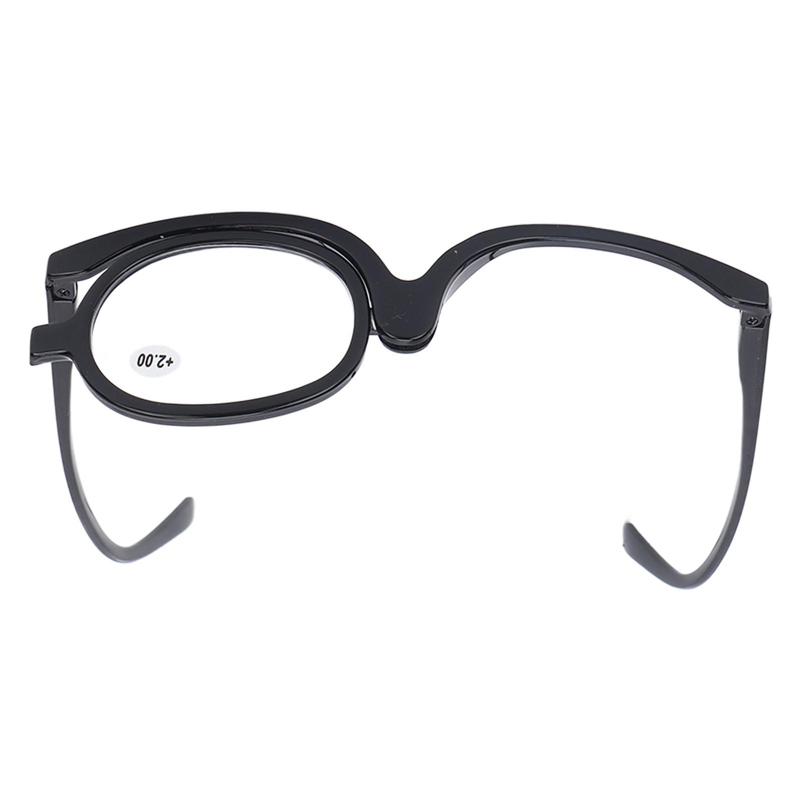 

Увеличительные очки для макияжа, откидные линзы для глаз, модные односторонние очки для макияжа, черные(+1,50 )