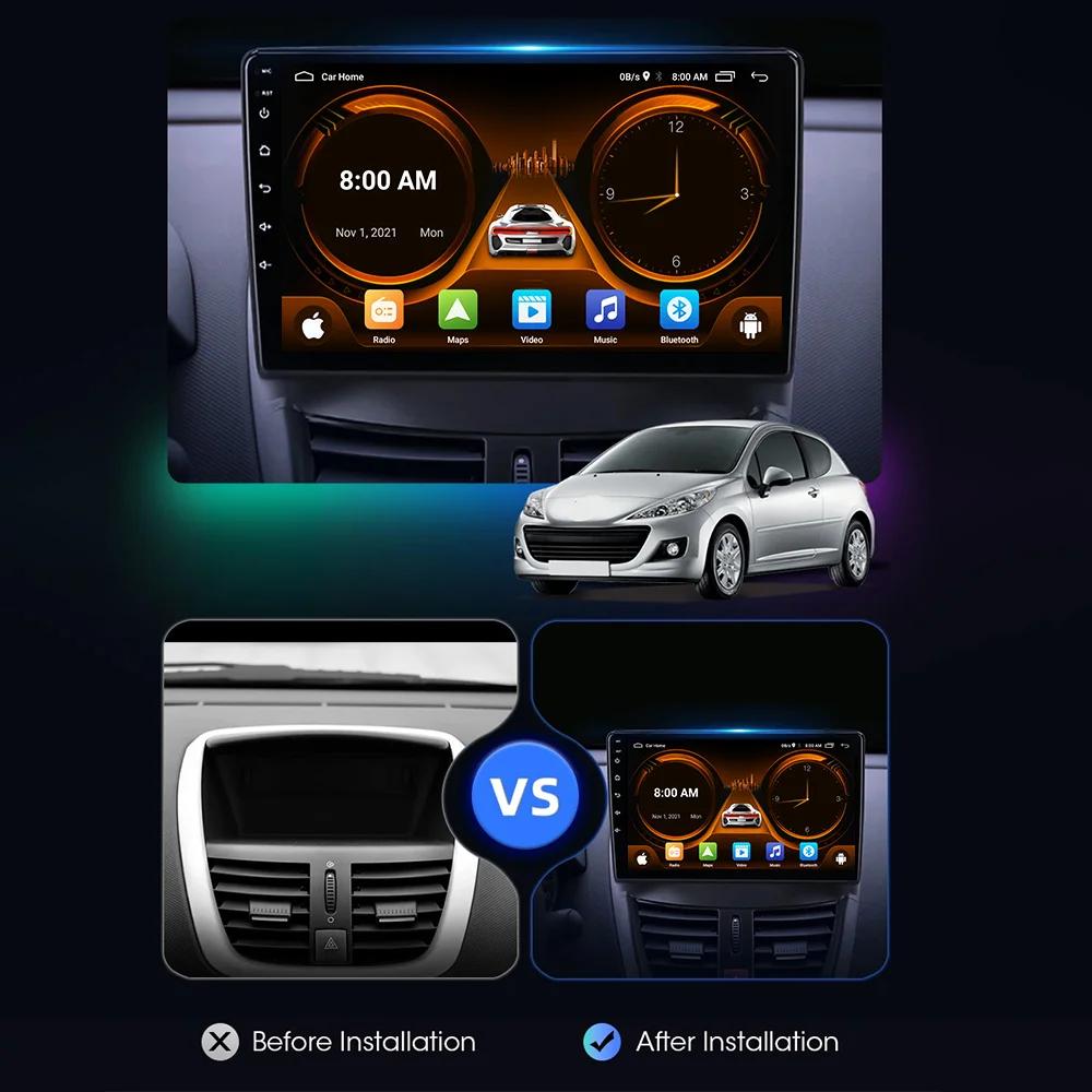 JIUYIN Car Radio For Peugeot 207 207CC 2006 - 2015 Wireless CarPlay Android Auto Car Intelligent Systems No 2 Din 2din DVD