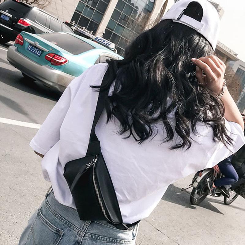 Buy PU Leather black Waist Bag Women 