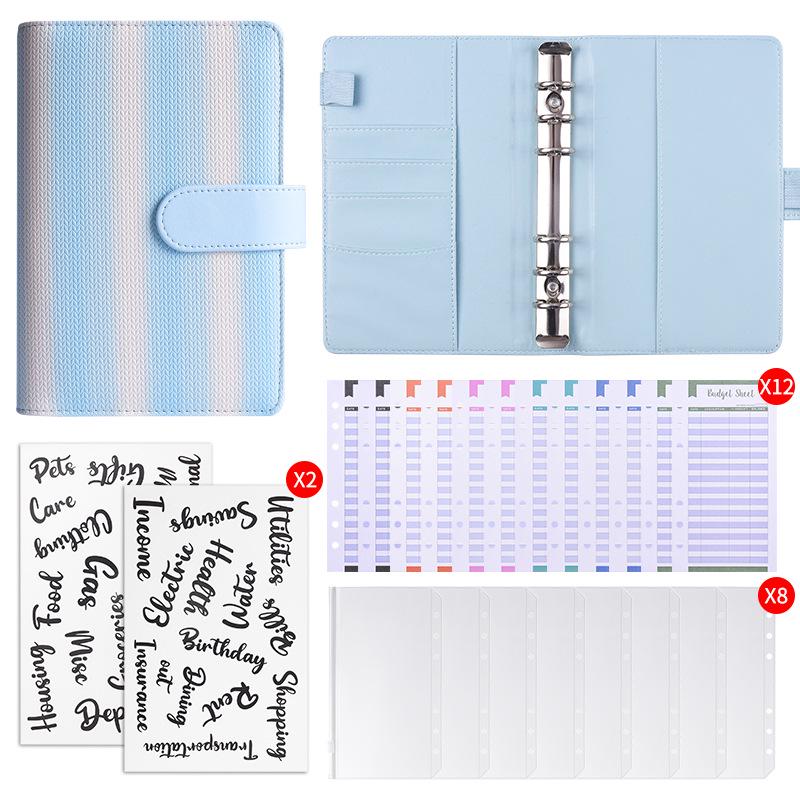 Gradient Stripe Loose-Leaf Planner - Trendy Student Notes Book