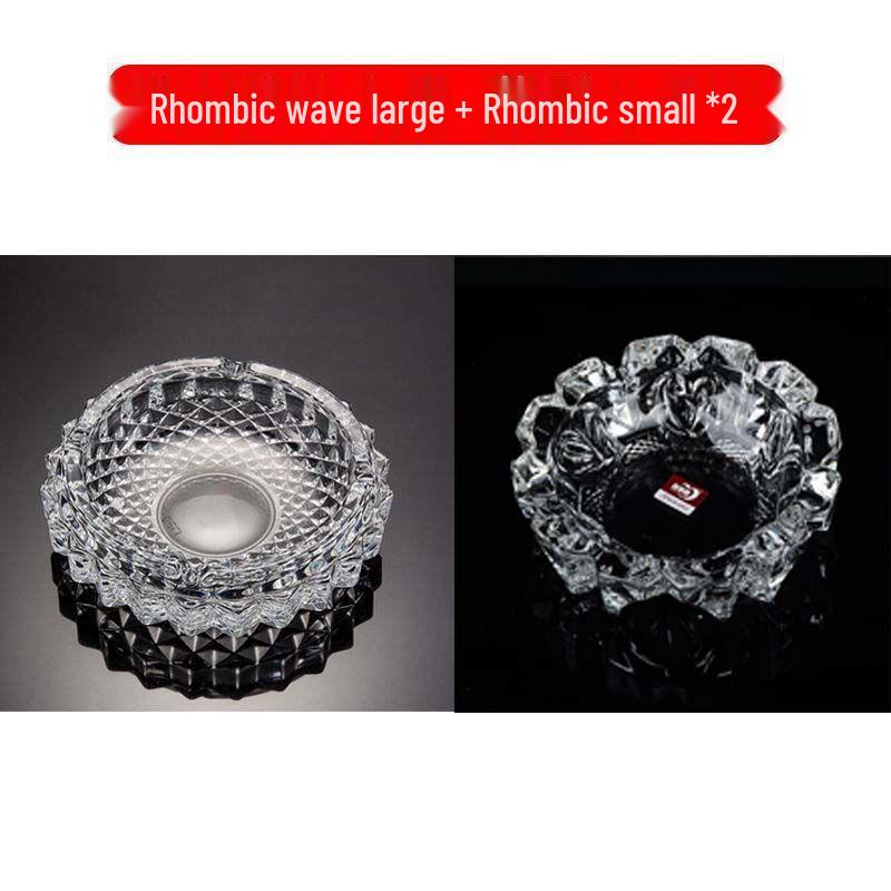 Premium Anti-Fly Ash Crystal Glass Ashtray for Stylish Living Rooms