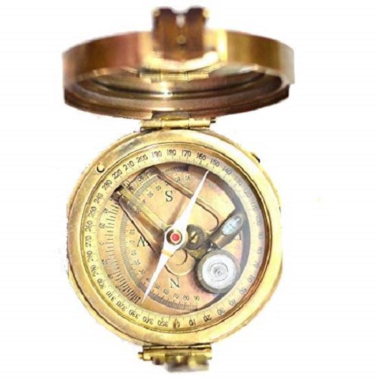 Antique Working Heavy Brunton Compass