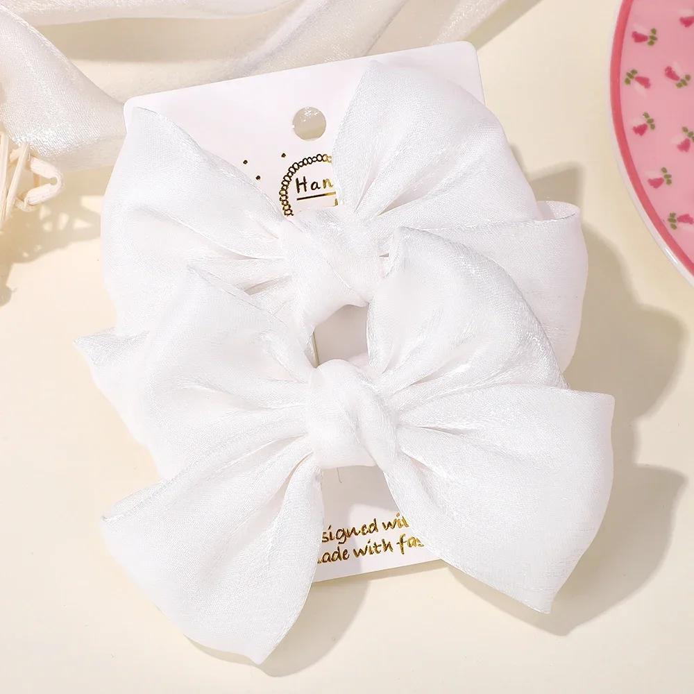 

LOVEKIKI 2 шт. Шифоновые заколки для волос для девочек, бант для чирлидинга, заколка для волос, детская однотонная заколка для головы, модные аксессуары для волос для девочек, бутик