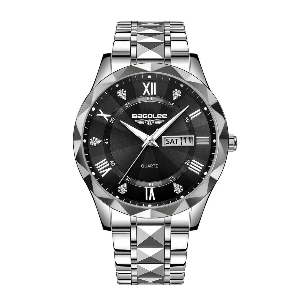 Men's watch waterproof double calendar luminous business watch quartz watch