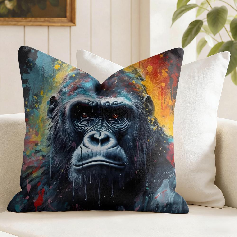 Lion Tiger Animal Cushion Cover Summer Linen Pillow Case Organic Fabric Cushion Cover DoubleSided Print Sofa Home Decor