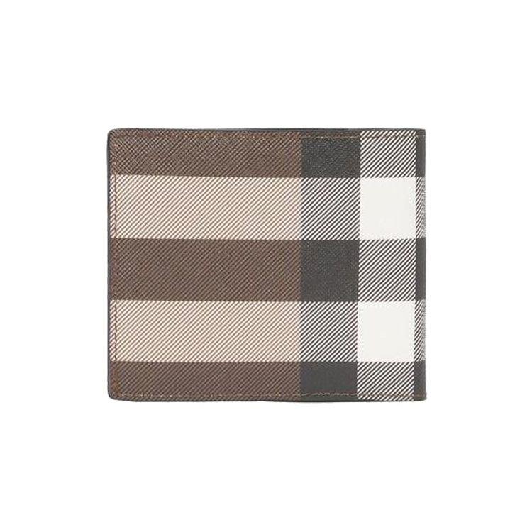 Burberry Check Double Fold Cotton Coin Purse Wallet Men Wallet Brown 80366681