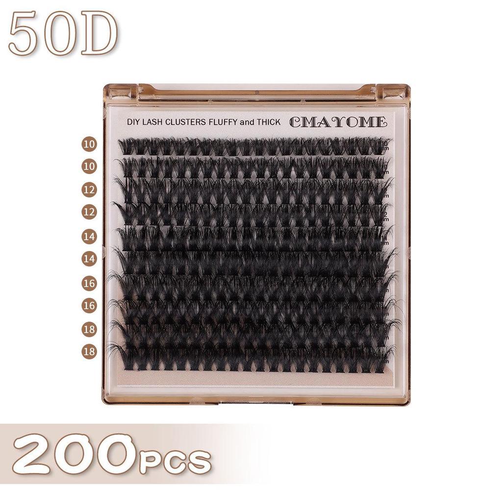 European-American D-Curl Cluster False Eyelashes: 10-18mm Natural, Dense, DIY Segments