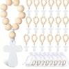 Rosary Loose Wooden Catholic Prayer Rosary With Cross Wooden Cross Pendant White Mesh Bag Used For Baptism First Communion Confirmation