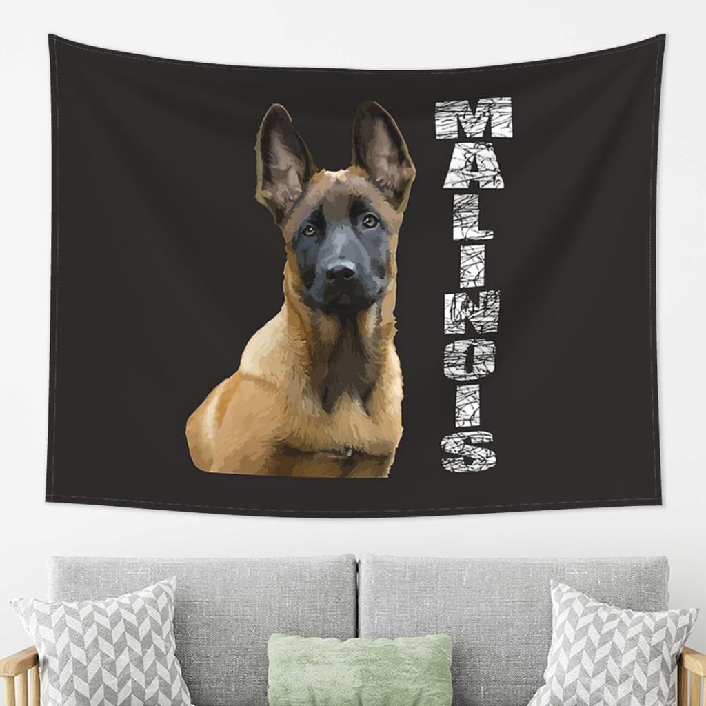 Belgian Shepherd Dog Malinois Tapestry Decor Art Aesthetic Tapestries for Living Room Bedroom Home Wall Cloth Wall Hanging