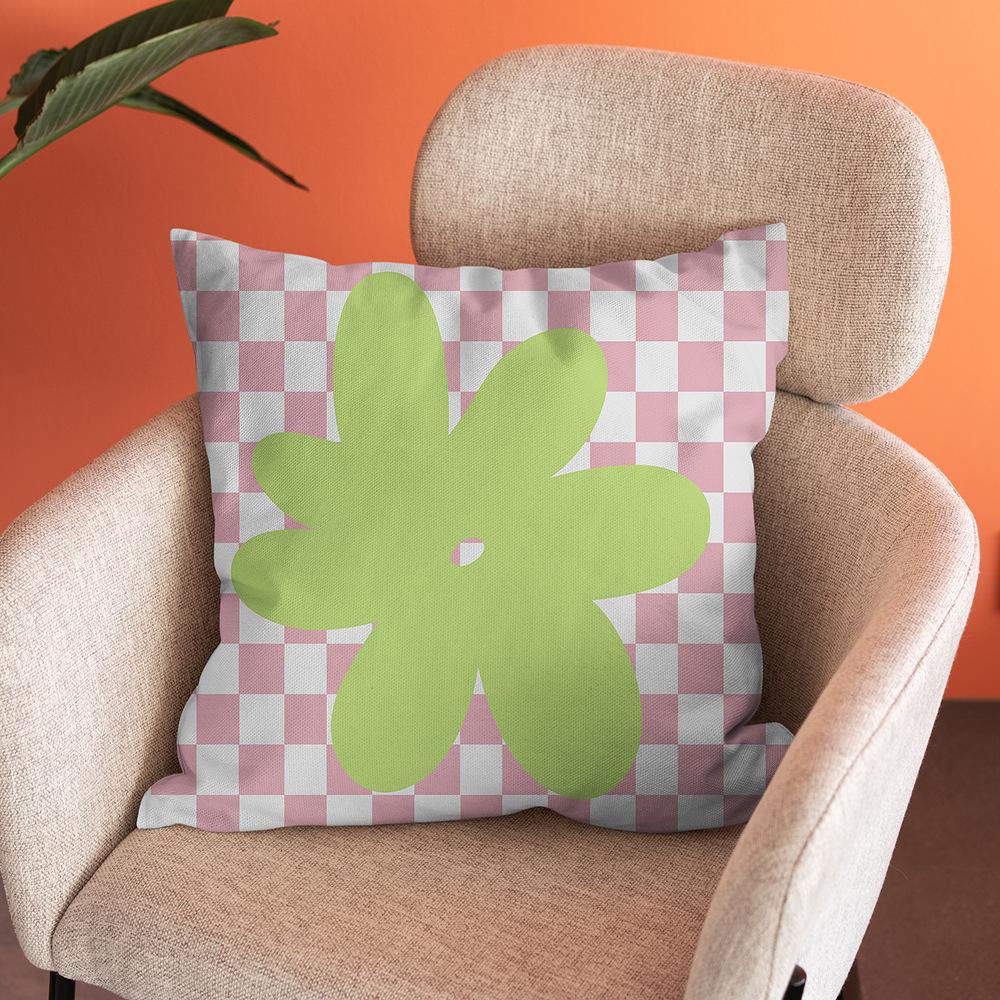 Nordic Abstract Art Flower Print Pillowcase Short Plush Pastoral Simple Home Sofa Cushion Car Cushion