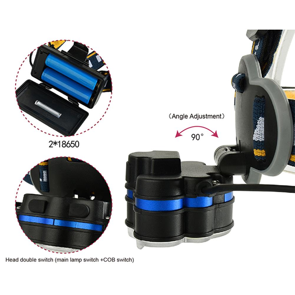 7-light USB Charging +COB LED Strong Light Headlamp Warming Lamp for Outdoor Activity