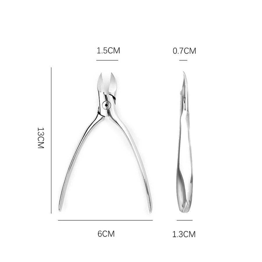 Professional Stainless Steel Nail Clippers Pointed Eagle Clippers Thick Grey Toenails Clippers Pedicure Tools Dead Skin Scissors