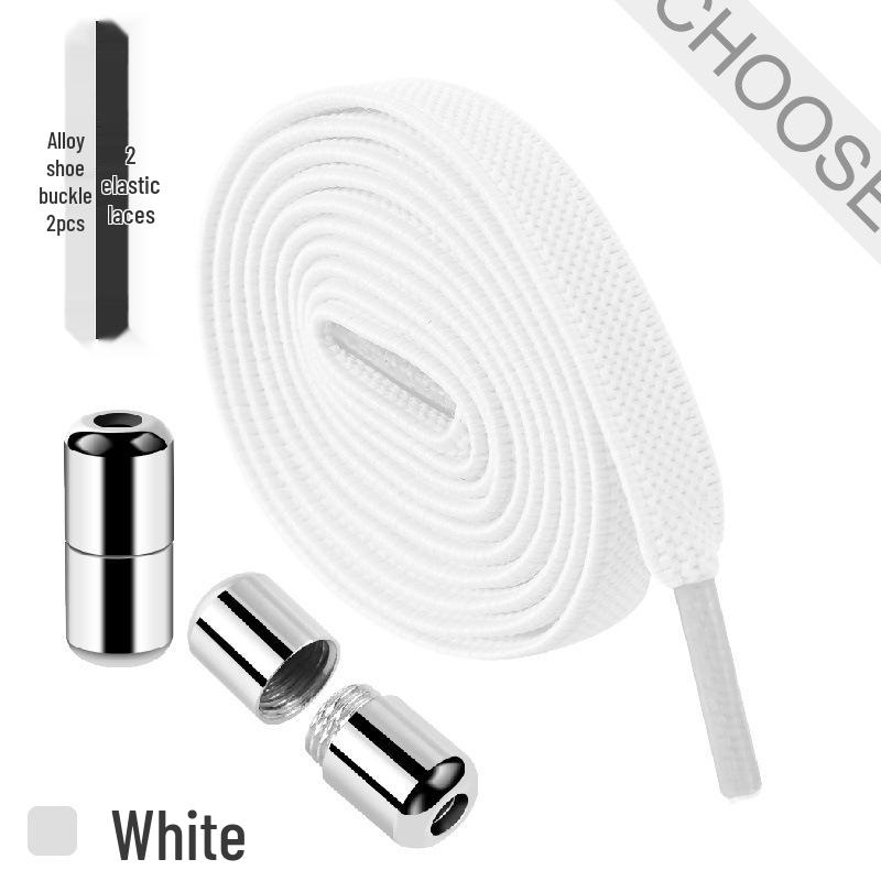 

8 мм еластичні шнурки без зав язок для дитячого спортивного взуття з капсульною пряжкою 100cm білий