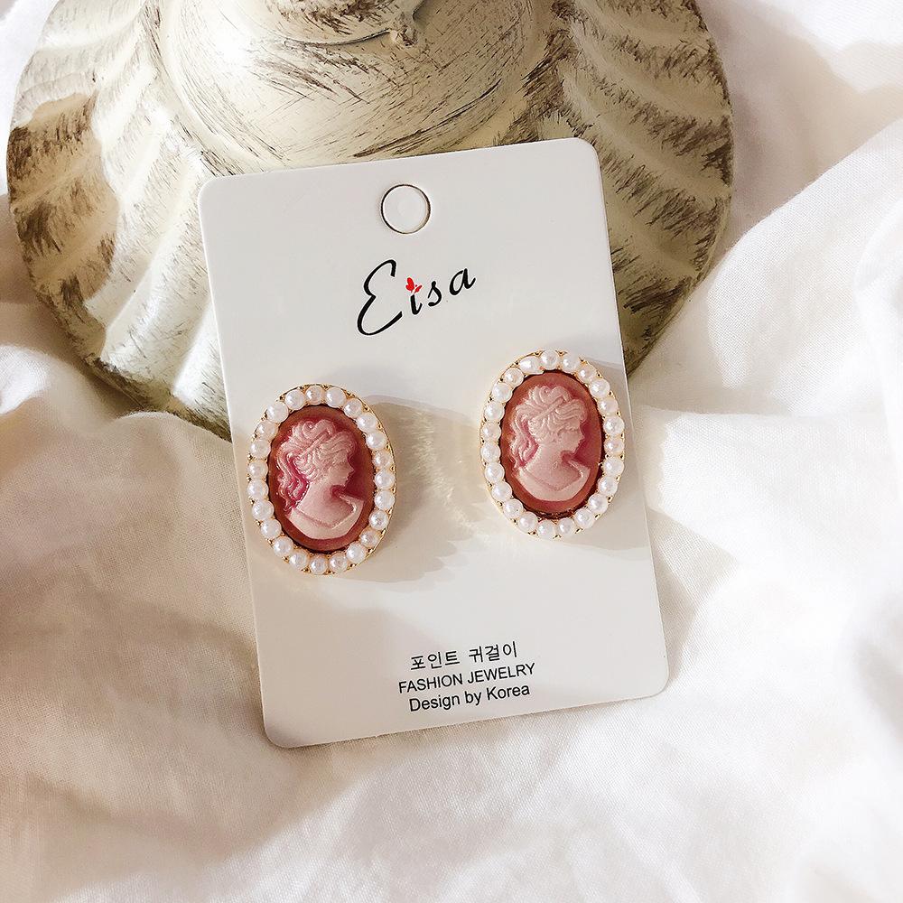 Fashion Classic Pink Color Crystal Enmale Earrings For Women Girls Exquisite Design Pendant Flower Ear Rings Jewelry Accessories