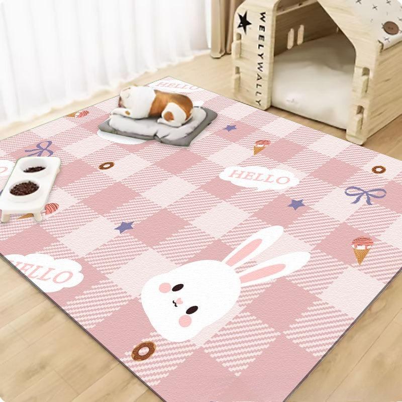 Large Cartoon Cat Paw PVC Pet Mat Waterproof Urine‑Proof Non‑Slip Easy‑Wipe Floor Mat For Indoor Cat Playpen
