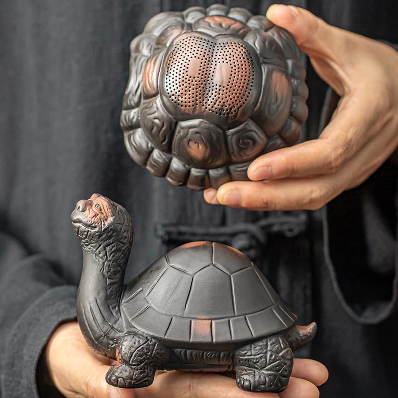 Purple Pottery Turtle Decoration Tea Pet Tea Filter Tea Ceremony Accessories