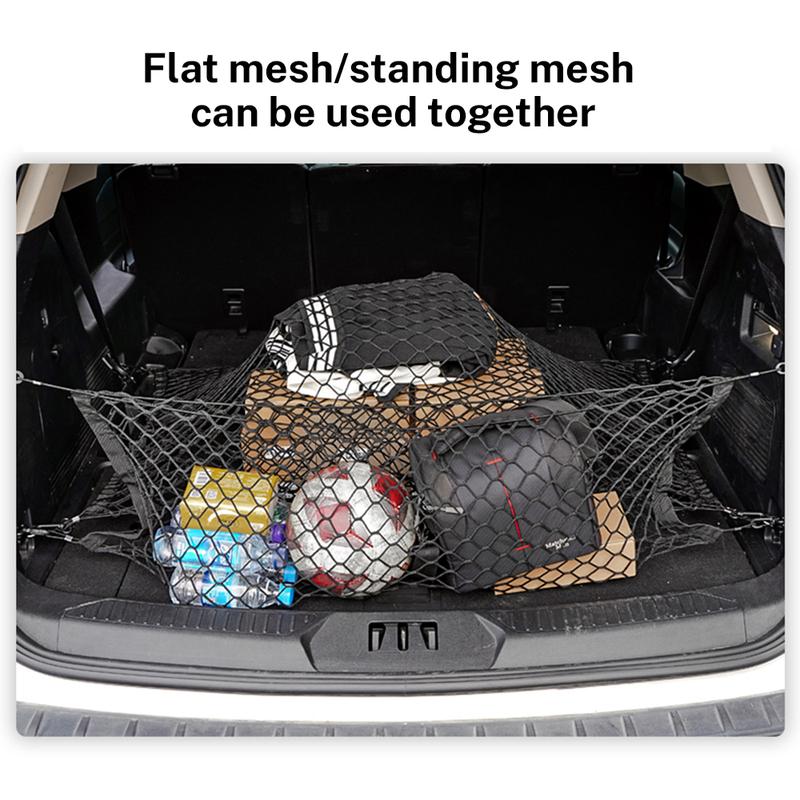 Top Nylon Organizer Car Mesh Elastic Rear Back Cargo Trunk Storage Net Holder For Ford Explorer     Luggage