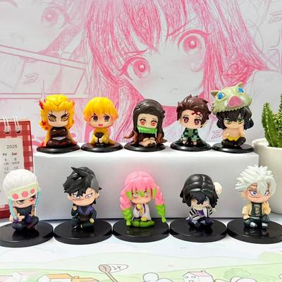 Q Version Demon Slayer 5 Style/Set Sitting Ghost Doll Tanjiro Nidouzi Inosuke Zenizu Figure Action Figure Movie Model Toys Doll