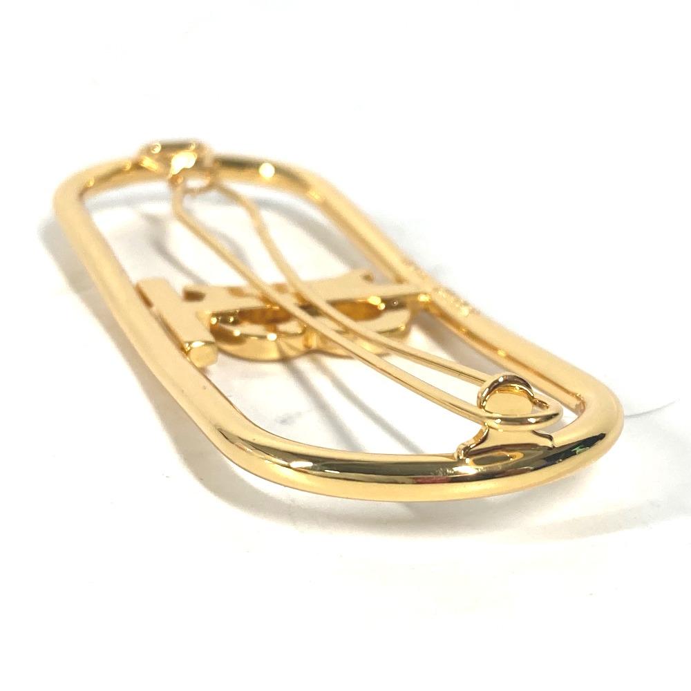 BURBERRY TB logo hair accessories hair pin Barrette Metal Gold Unused